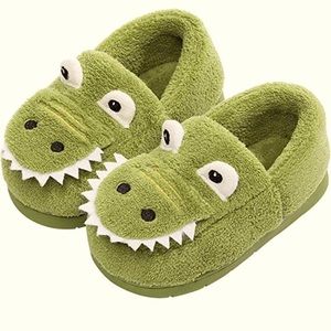 Boys/Girls Fuzzy Dinosaur‎ Slippers